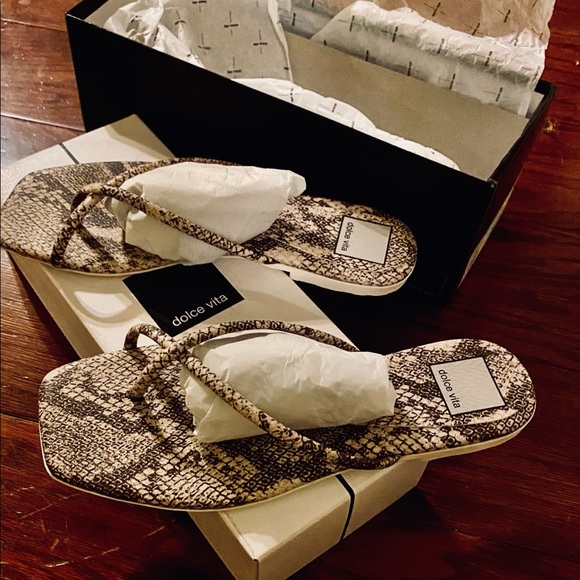 NIB DOLCE VITA SZ7.5 Stone Snake print Stella Sand - Picture 11 of 12